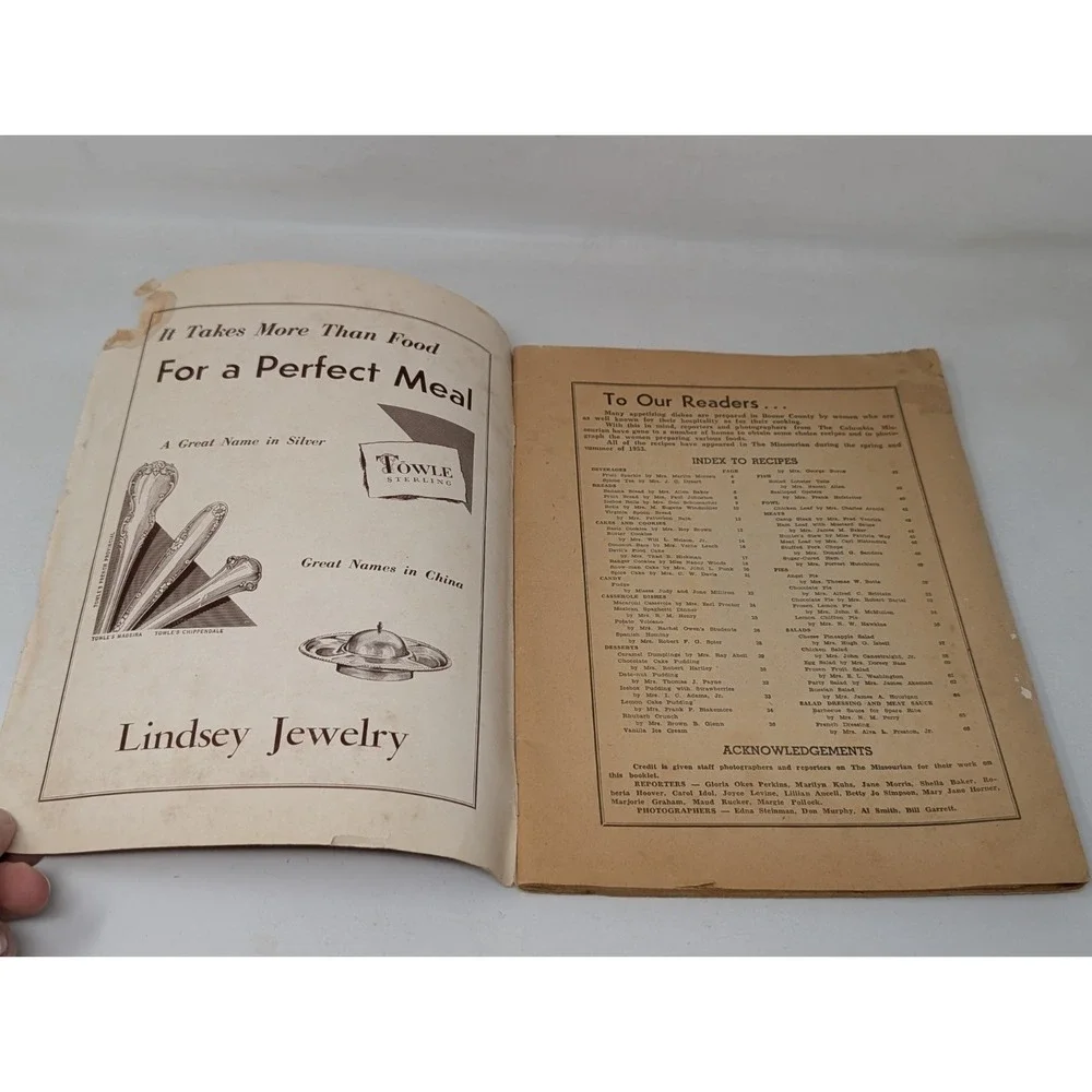 Vintage 1953 Columbia Missouri Recipe‎ Cook Book Desserts Pies House Wife 1950s